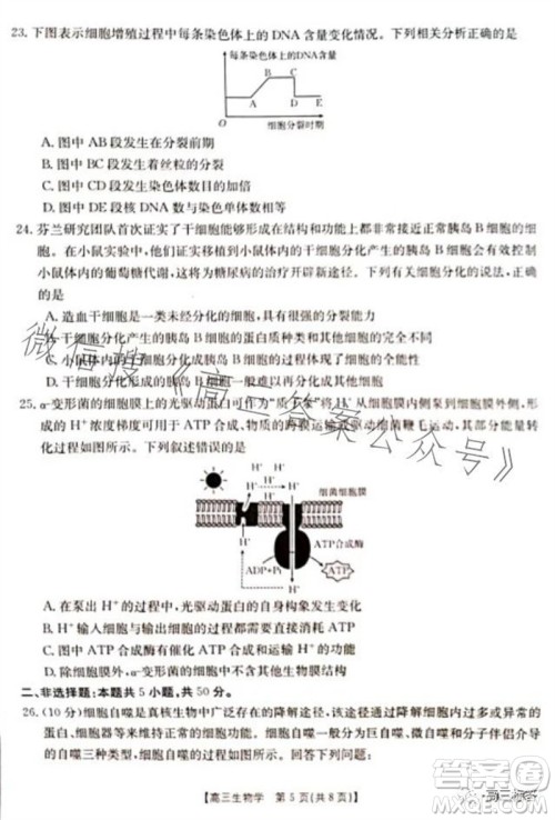 2024届新疆金太阳联考高三10月30日24-46C生物试卷答案 2024届新疆金太阳联考高三10月30日24-46C生物试卷答案