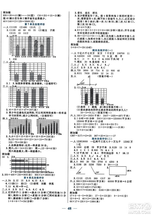 阳光出版社2023年秋激活思维智能训练四年级数学上册人教版答案 阳光出版社2023年秋激活思维智能训练四年级数学上册人教版答案