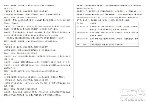 2024届山东省高三年级适应性联考一政治试题答案 2024届山东省高三年级适应性联考一政治试题答案