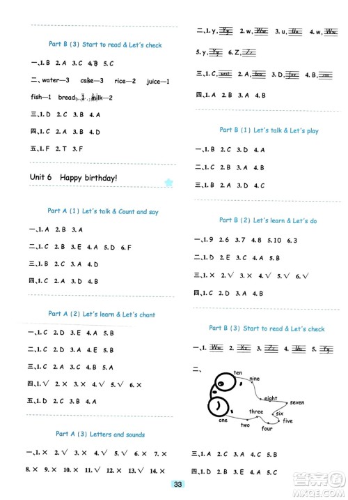 浙江教育出版社2023年秋精准学与练三年级英语上册人教版答案 浙江教育出版社2023年秋精准学与练三年级英语上册人教版答案