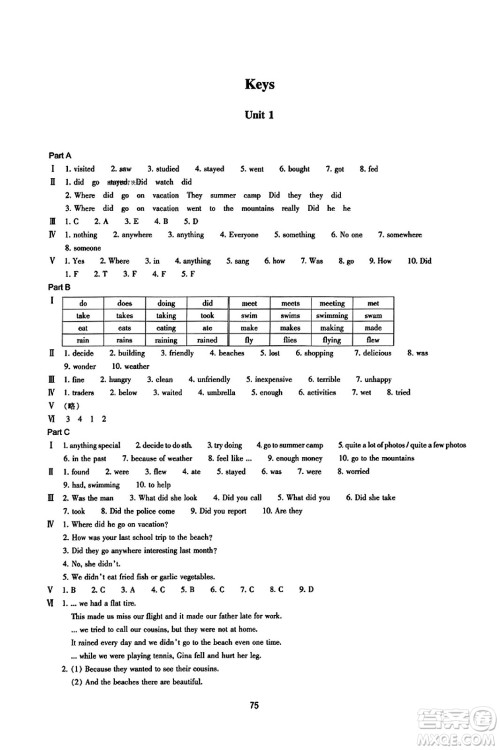 浙江教育出版社2023年秋学能评价八年级英语上册人教版答案 浙江教育出版社2023年秋学能评价八年级英语上册人教版答案