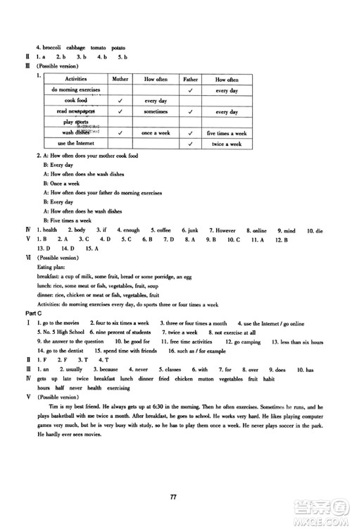 浙江教育出版社2023年秋学能评价八年级英语上册人教版答案 浙江教育出版社2023年秋学能评价八年级英语上册人教版答案