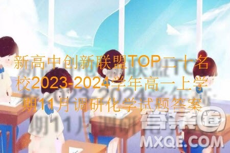 新高中创新联盟TOP二十名校2023-2024学年高一上学期11月调研化学试题答案 新高中创新联盟TOP二十名校2023-2024学年高一上学期11月调研化学试题答案