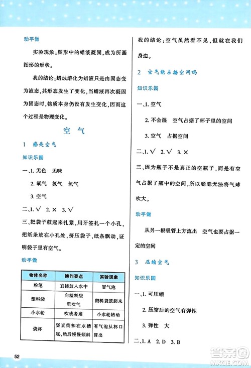 陕西人民教育出版社2023年秋学习与评价三年级科学上册教科版答案 陕西人民教育出版社2023年秋学习与评价三年级科学上册教科版答案