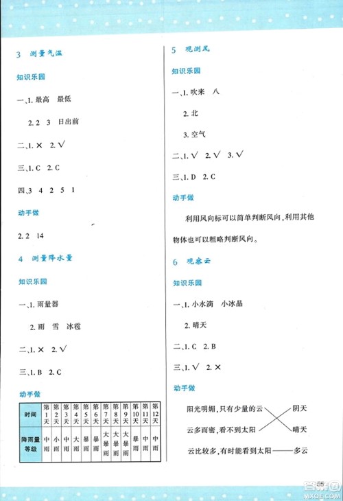 陕西人民教育出版社2023年秋学习与评价三年级科学上册教科版答案
