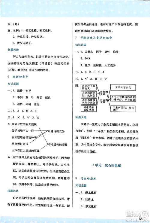 陕西人民教育出版社2023年秋学习与评价六年级科学上册苏教版答案 陕西人民教育出版社2023年秋学习与评价六年级科学上册苏教版答案