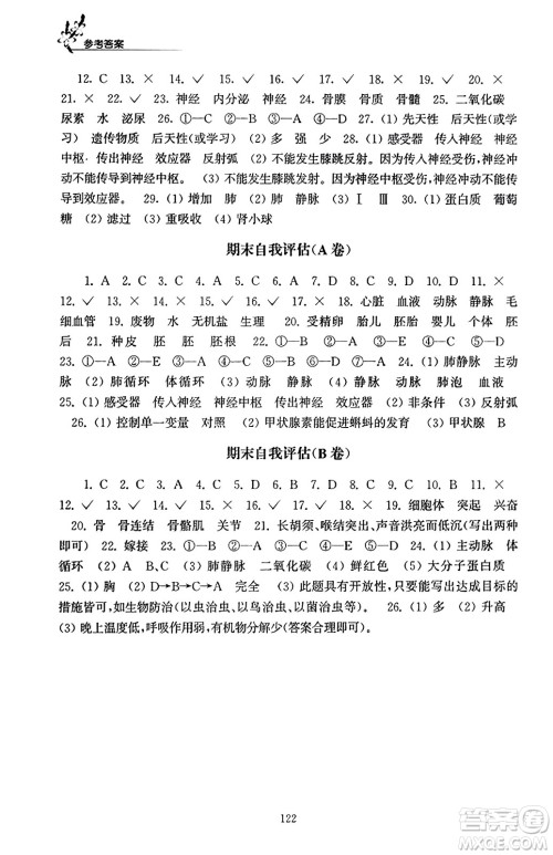 江苏凤凰教育出版社2023年秋学习与评价八年级生物上册苏科版答案