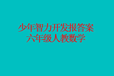 2023年秋少年智力开发报六年级数学上册人教版第13-16期答案