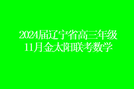 2024届辽宁省高三年级11月金太阳联考24-131C数学试题答案 2024届辽宁省高三年级11月金太阳联考24-131C数学试题答案