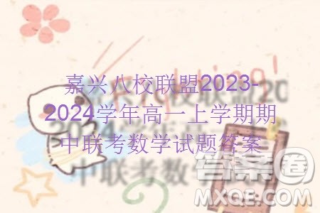 浙江嘉兴八校联盟2023-2024学年高一上学期期中联考数学试题答案