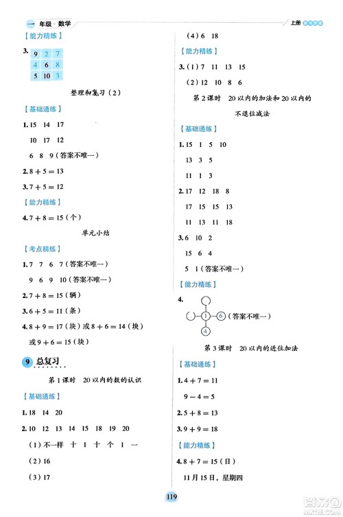 延边人民出版社2023年秋优秀生作业本一年级数学上册人教版答案 延边人民出版社2023年秋优秀生作业本一年级数学上册人教版答案