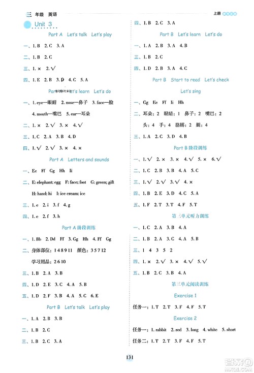 延边人民出版社2023年秋优秀生作业本三年级英语上册人教PEP版答案 延边人民出版社2023年秋优秀生作业本三年级英语上册人教PEP版答案