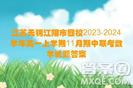 江苏无锡江阴市四校2023-2024学年高一上学期11月期中联考数学试题答案