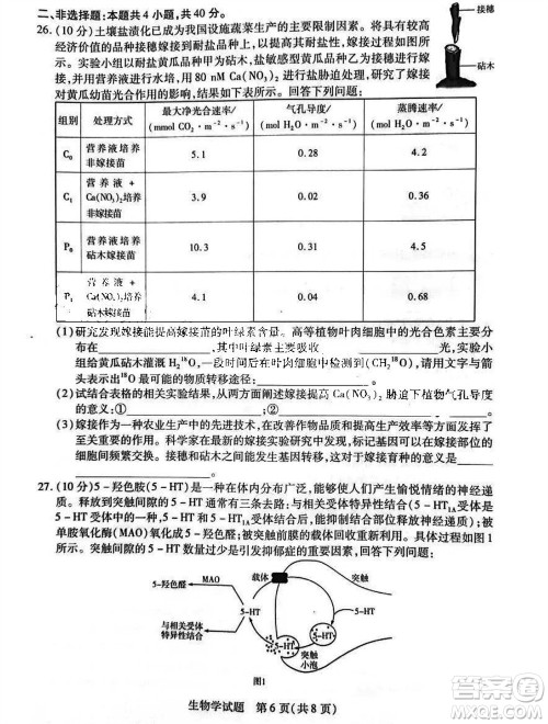 河南省天一大联考2023-2024学年高三上学期11月阶段性测试三生物试题答案