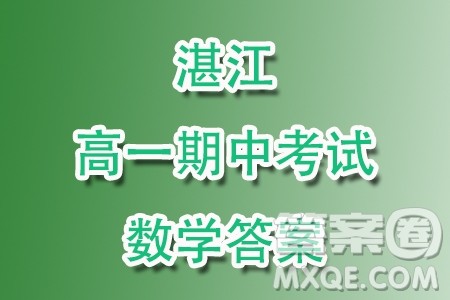 广东湛江2023-2024学年高一上学期11月期中考试数学试题答案