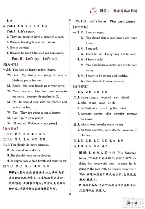 龙门书局2023年秋黄冈小状元练重点培优同步作业六年级英语上册人教PEP版答案