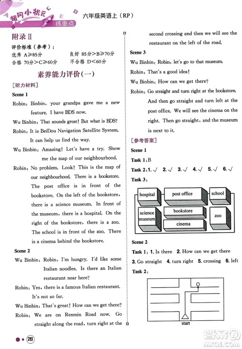 龙门书局2023年秋黄冈小状元练重点培优同步作业六年级英语上册人教PEP版答案