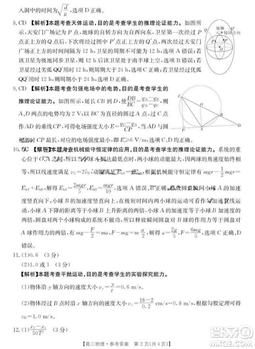 2024届金太阳高三上学期11月联考物理24-138C试题答案 2024届金太阳高三上学期11月联考物理24-138C试题答案