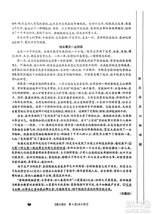 2024届金太阳高三上学期11月联考语文24-138C试题答案 2024届金太阳高三上学期11月联考语文24-138C试题答案