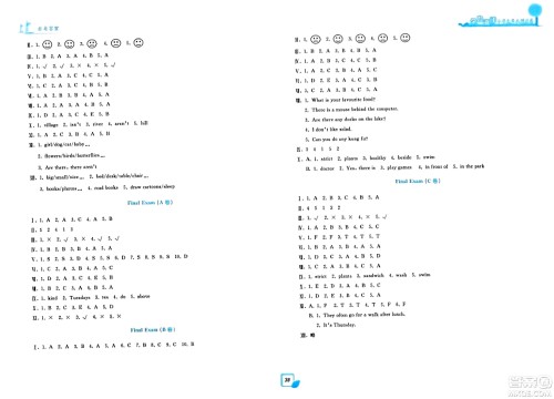 浙江工商大学出版社2023年秋学力测评小学生单元测试卷五年级英语上册人教版答案 浙江工商大学出版社2023年秋学力测评小学生单元测试卷五年级英语上册人教版答案