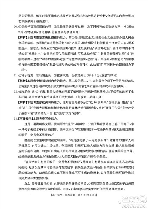 2024届湖北金太阳高三上学期11月16号联考语文试题答案 2024届湖北金太阳高三上学期11月16号联考语文试题答案