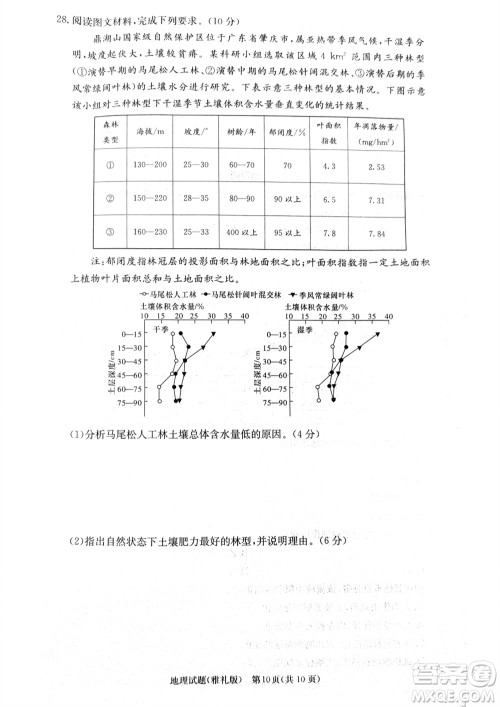 炎德英才大联考雅礼中学2024届高三11月月考试卷三地理答案