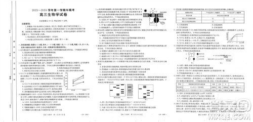 福建龙岩名校2023-2024学年高三上学期11月期中考试试题生物答案 福建龙岩名校2023-2024学年高三上学期11月期中考试试题生物答案
