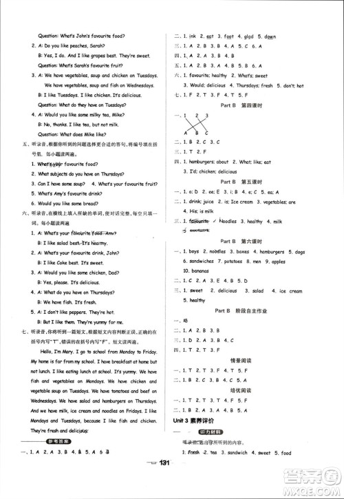 山东科学技术出版社2023年秋新思维伴你学五年级英语上册人教版参考答案 山东科学技术出版社2023年秋新思维伴你学五年级英语上册人教版参考答案