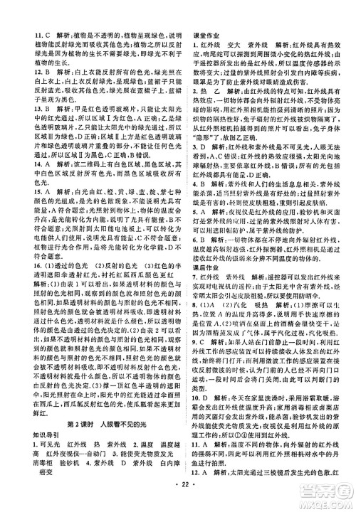 江苏人民出版社2023年秋课时提优计划作业本八年级物理上册苏科版答案 江苏人民出版社2023年秋课时提优计划作业本八年级物理上册苏科版答案