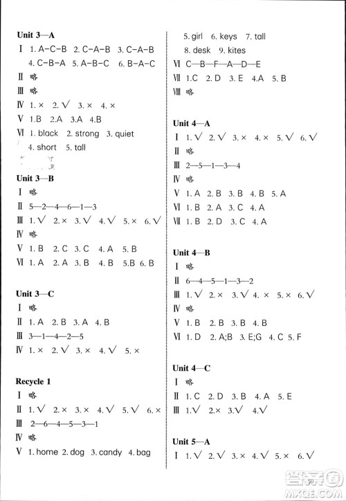 合肥工业大学出版社2023年秋小学英语课堂练习四年级英语上册通用版参考答案 合肥工业大学出版社2023年秋小学英语课堂练习四年级英语上册通用版参考答案
