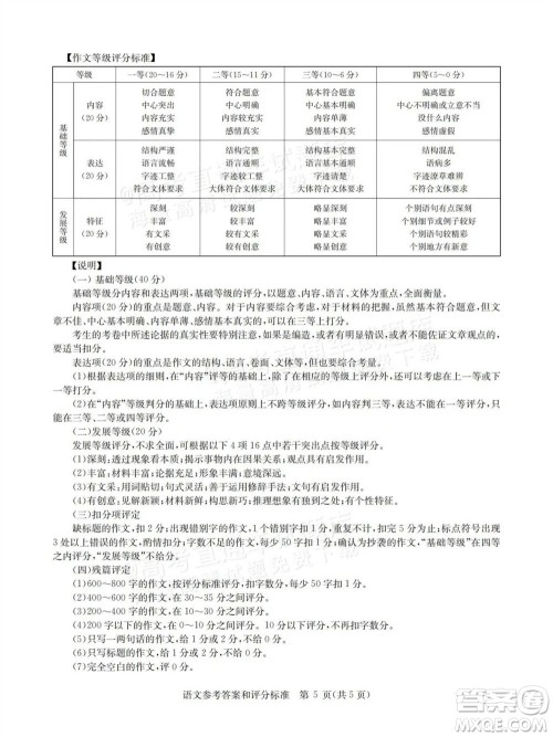 华大新高考联盟2024届高三11月教学质量测评新教材卷语文参考答案