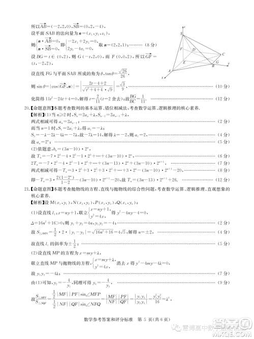 华大新高考联盟2024届高三11月教学质量测评数学新教材卷试题答案