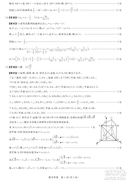 河南省金科新未来2024届高三上学期11月联考数学试题答案