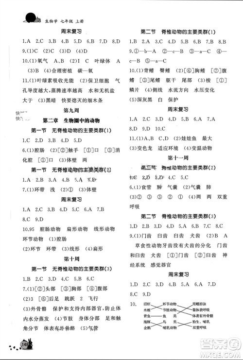 山东友谊出版社2023年秋伴你学新课程助学丛书七年级生物上册通用版参考答案 山东友谊出版社2023年秋伴你学新课程助学丛书七年级生物上册通用版参考答案