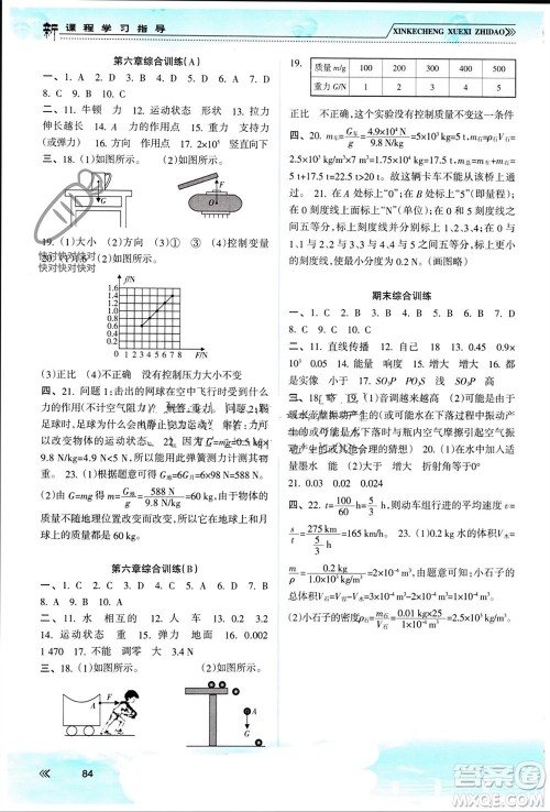 南方出版社2023年秋新课程学习指导八年级物理上册沪科版参考答案