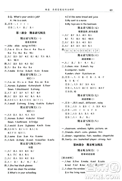 龙门书局2023年秋黄冈小状元满分冲刺微测验期末复习专用四年级英语上册人教PEP版答案 龙门书局2023年秋黄冈小状元满分冲刺微测验期末复习专用四年级英语上册人教PEP版答案