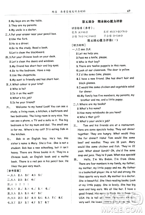 龙门书局2023年秋黄冈小状元满分冲刺微测验期末复习专用四年级英语上册人教PEP版答案 龙门书局2023年秋黄冈小状元满分冲刺微测验期末复习专用四年级英语上册人教PEP版答案