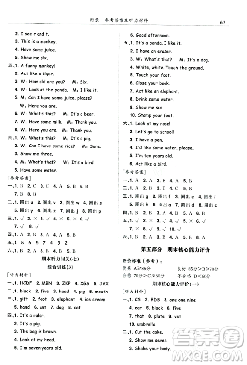 龙门书局2023年秋黄冈小状元满分冲刺微测验期末复习专用三年级英语上册人教PEP版答案 龙门书局2023年秋黄冈小状元满分冲刺微测验期末复习专用三年级英语上册人教PEP版答案