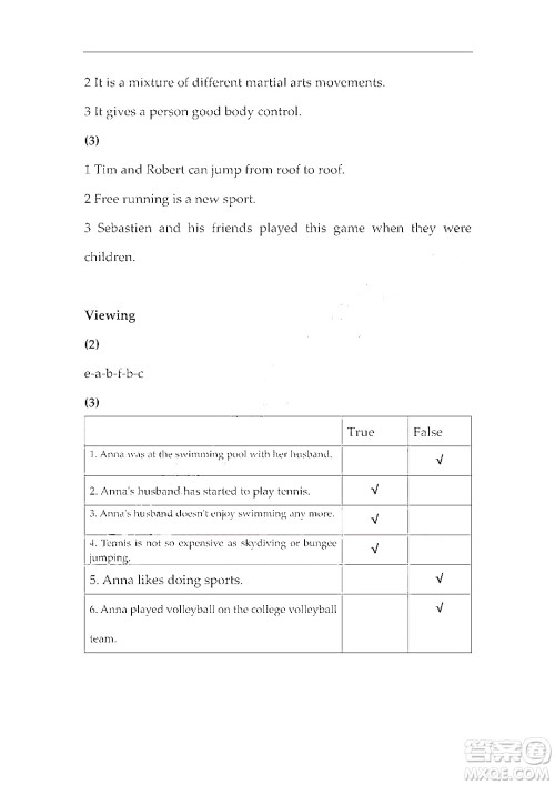 上海外语教育出版社2023高职国际进阶英语综合教程1答案