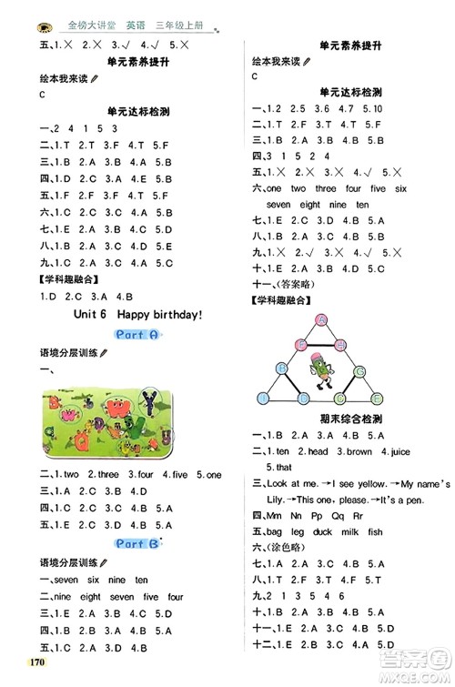 辽宁少年儿童出版社2023年秋世纪金榜金榜大讲堂全彩笔记三年级英语上册通用版三起点答案 辽宁少年儿童出版社2023年秋世纪金榜金榜大讲堂全彩笔记三年级英语上册通用版三起点答案