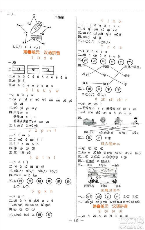 四川大学出版社2023年秋课堂点睛一年级语文上册人教版湖南专版参考答案 四川大学出版社2023年秋课堂点睛一年级语文上册人教版湖南专版参考答案