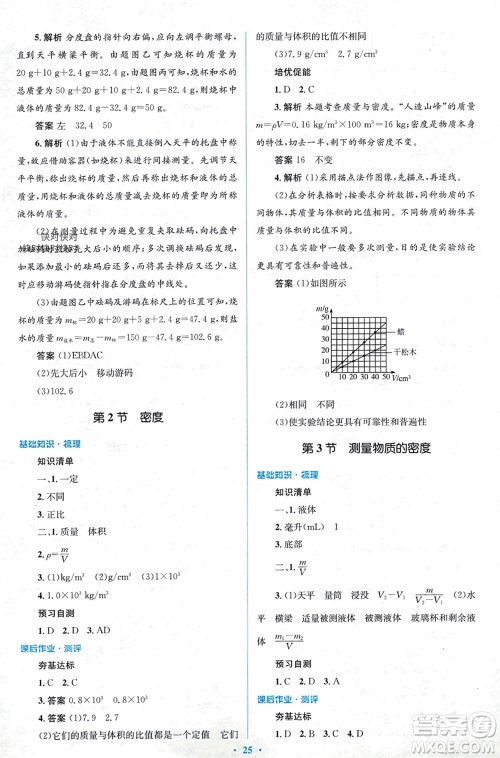 人民教育出版社2023年秋人教金学典同步解析与测评学考练八年级物理上册人教版参考答案