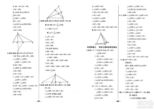 延边人民出版社2023年秋试题优化课堂同步八年级数学上册人教版答案