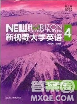 外语教学与研究出版社新视野大学英语4第三版长篇阅读答案