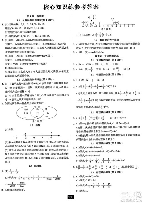 延边人民出版社2023年秋励耘书业励耘新同步七年级数学上册浙教版答案