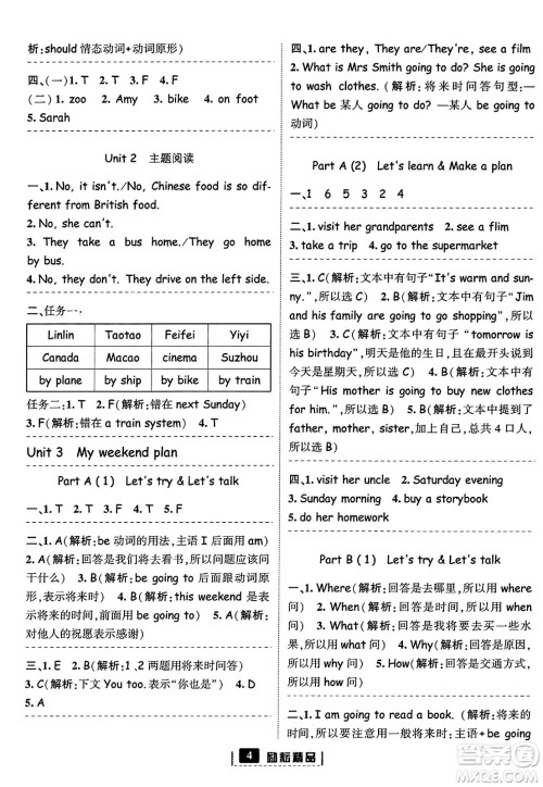 延边人民出版社2023年秋励耘书业励耘新同步六年级英语上册人教版答案
