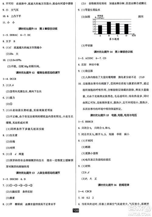 延边人民出版社2023年秋励耘书业励耘新同步八年级科学上册浙教版答案