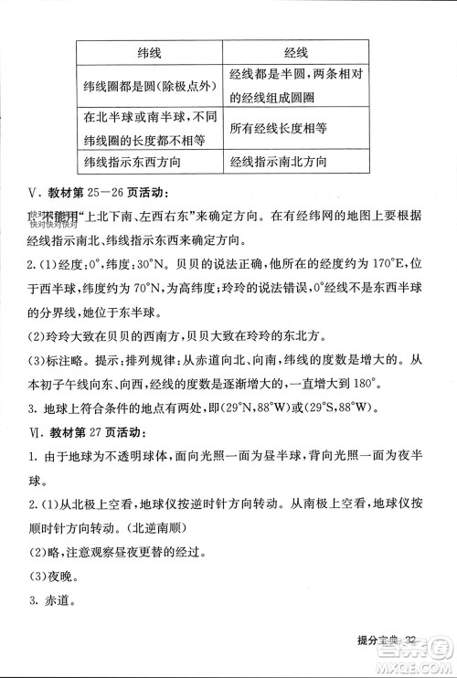中华地图学社2023年秋名校课堂内外七年级地理上册湘教版参考答案 中华地图学社2023年秋名校课堂内外七年级地理上册湘教版参考答案