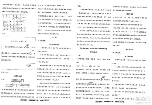 延边人民出版社2023年秋浙江新期末三年级语文上册人教版浙江专版答案