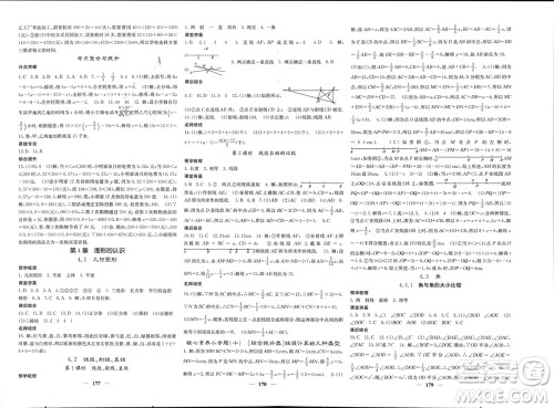 四川大学出版社2023年秋名校课堂内外七年级数学上册湘教版参考答案